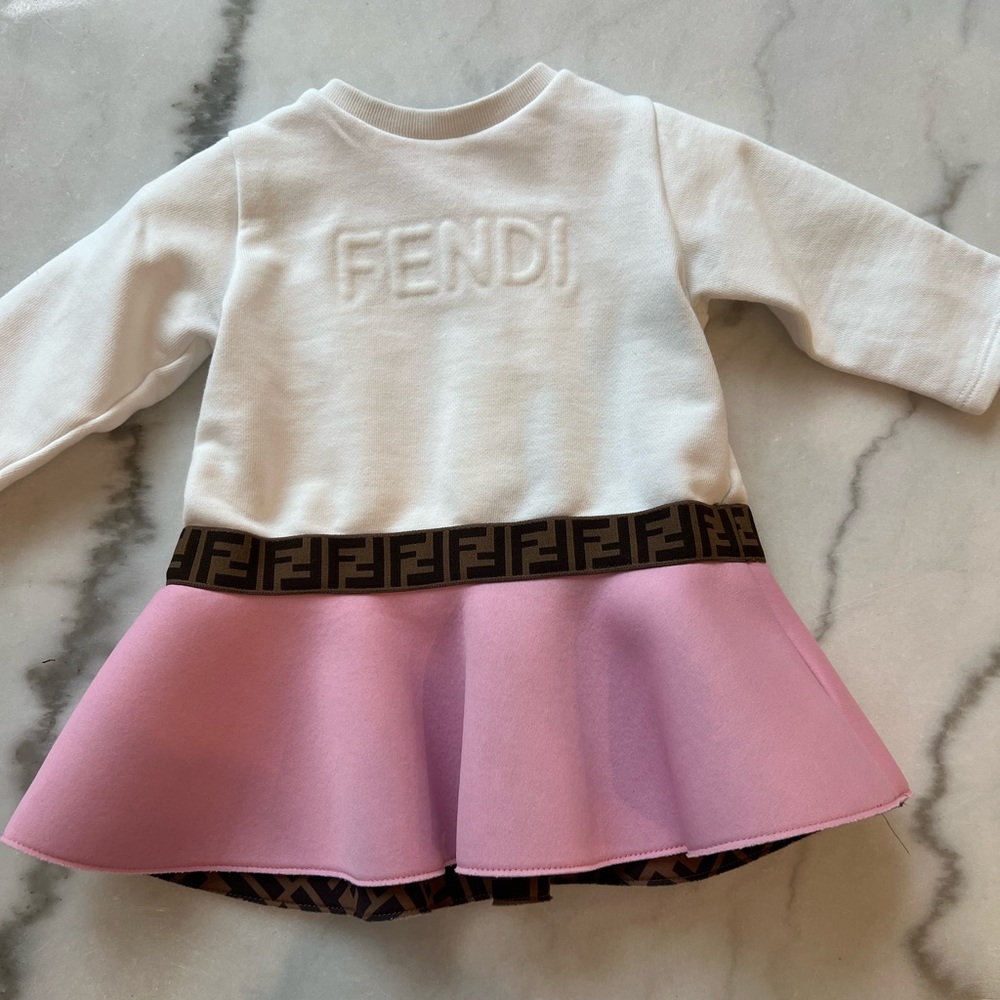 Worn once for a couple of hours 6 month old fendi dress dry cleaned